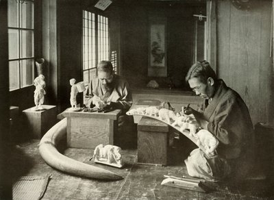 De ivoorsnijders, 1910 door Herbert Ponting