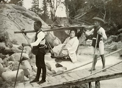 Reizen met Yama-Kago in de Hakone Bergen, 1910 door Herbert Ponting
