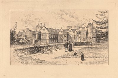 Charlecote vanaf het terras door Herbert Railton