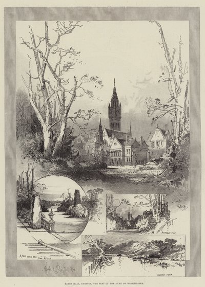 Eaton Hall, Chester, de zetel van de hertog van Westminster door Herbert Railton