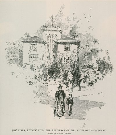 The Pines, Putney Hill, de residentie van Mr. Algernon Swinburne door Herbert Railton