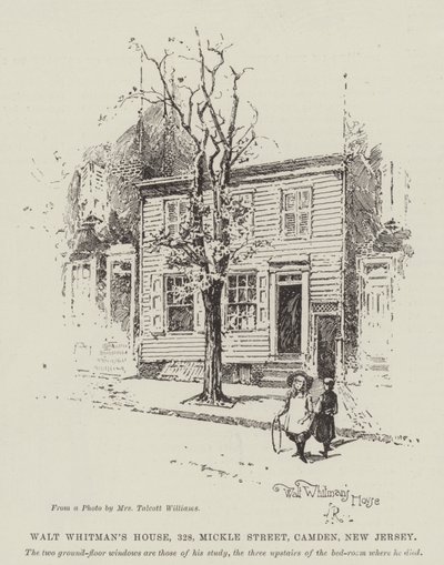 Huis van Walt Whitman, 328, Mickle Street, Camden, New Jersey door Herbert Railton