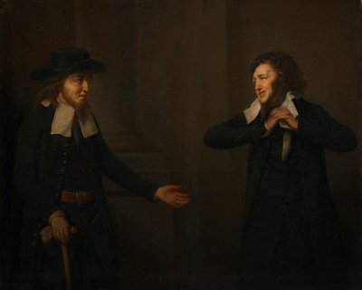 Shylock en Tubal uit "De Koopman van Venetië" door Herbert Stoppelaer