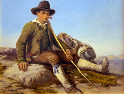 Berger de la Brigue, c1850 (Olieverf op doek) door Hercule Trachel