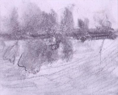 Een groep bomen weerspiegeld in water door Hercules Brabazon Brabazon