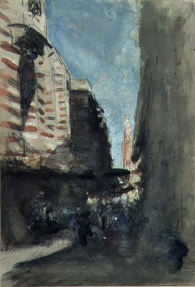 Een straat in Caïro door Hercules Brabazon Brabazon