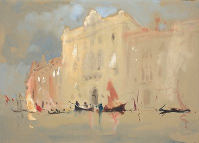 Gondels voor een paleis aan het Canal Grande in Venetië door Hercules Brabazon Brabazon