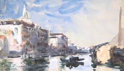 Scène op het Canal Grande, Venetië door Hercules Brabazon Brabazon