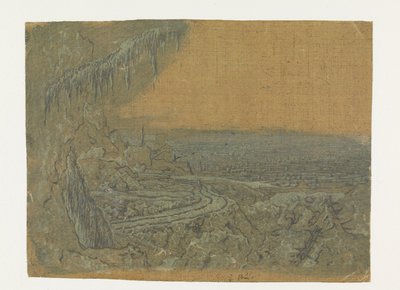 Verre Zicht met een Weg en Mossige Takken door Hercules Segers