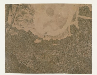 Landschap met een waterval, tweede versie door Hercules Segers
