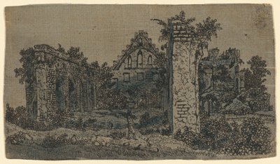 Ruïnes van de Abdij van Rijnsburg: Kleine Versie door Hercules Seghers