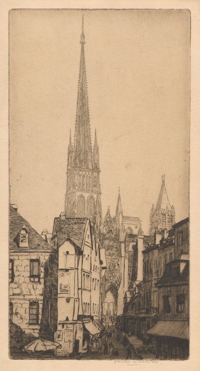 Spits van de Kathedraal van Rouen, La Flèche, Rouen door Herman Armour Webster