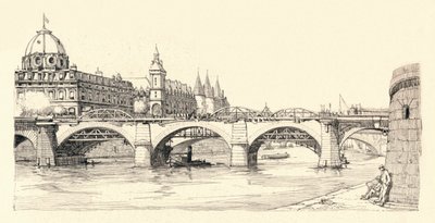 Werken aan de oude Pont Notre-Dame, 1913-1915 door Herman Armour Webster
