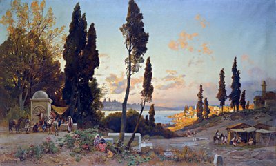 Uitzicht over de Bosporus, Constantinopel door Herman David Salomon Corrodi