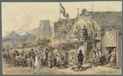 Kermis te Leeuwarden, de Oldenhove in het verschiet door Herman Frederik Carel ten Kate