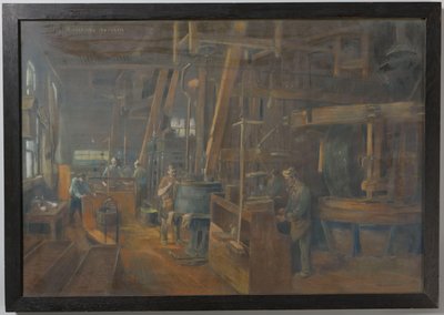 Een vernisstokerij aan de Zaan door Herman Heijenbrock