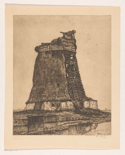 Molen door Herman Heuff (signed by artist)