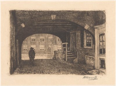 Sint-Pieterspoort in Amsterdam door Herman Heuff (signed by artist)