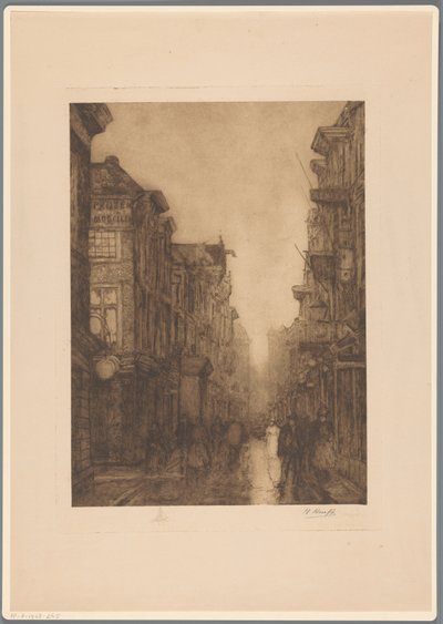 Spuistraat in Den Haag door Herman Heuff (signed by artist)