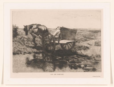 Paardenkar op de heide door Herman Johannes van der Weele