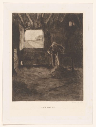 Vrouw in een schuur door Herman Johannes van der Weele