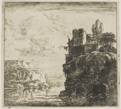 Een rivier tussen rotsen, uit de serie Set landschappen door Herman Naijwincx