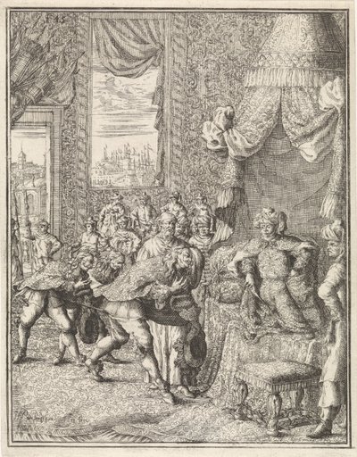 Vasco da Gama op audiëntie bij koning van Calcutta door Herman Padtbrugge