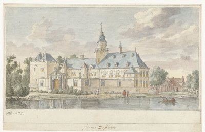 Gezicht op kasteel Nijenrode door Herman Saftleven