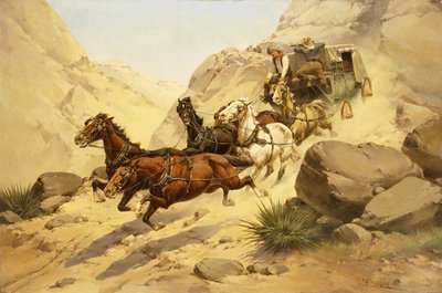 Aanval op de postkoets door Herman Wendleborg Hansen