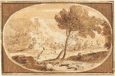 Een landschap met een grote boom door Herman van Swanevelt