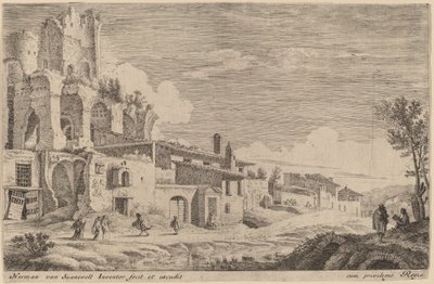 Landschap met een Kunstenaar die Schetst door Herman van Swanevelt