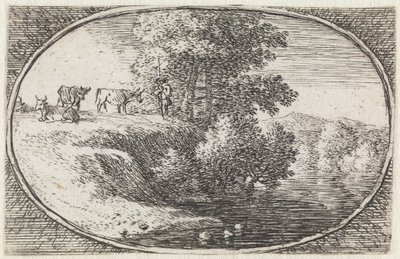 Landschap (nr. 12 uit de serie: variae campestrum fantasiae) door Herman van Swanevelt