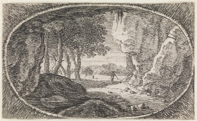 Landschap (nr. 8 uit de serie: variae campestrum fantasiae) door Herman van Swanevelt