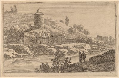 Ronde toren bij de Tiber door Herman van Swanevelt