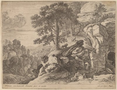 Sint Hiëronymus in de Wildernis door Herman van Swanevelt