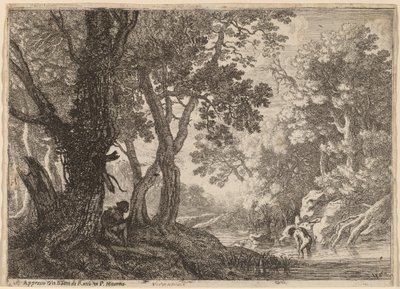 Salmacis en Hermaphroditus door Herman van Swanevelt
