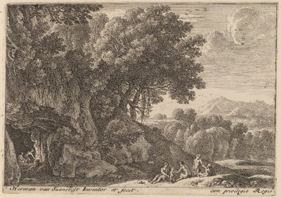 Satyrs rond een Vuur door Herman van Swanevelt