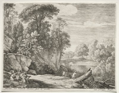 De Ezel Naar de Rivier Geleid, c. 1652-1654 door Herman van Swanevelt