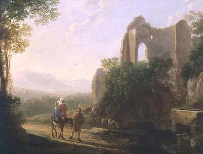 De vlucht naar Egypte door Herman van Swanevelt