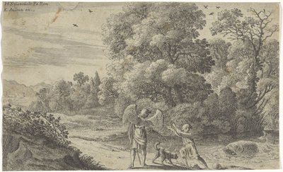 Tobias schrikt van de vis door Herman van Swanevelt