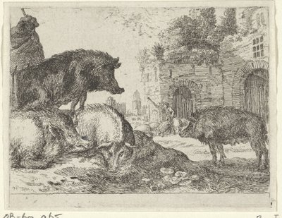 Varkens door Herman van Swanevelt
