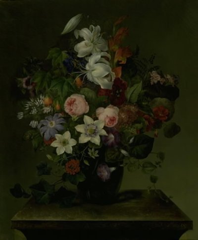 Bloemenboeket met winde en klimop door Hermania Neergaard