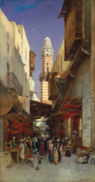 Een Egyptische bazaar door Hermann David Salomon Corrodi