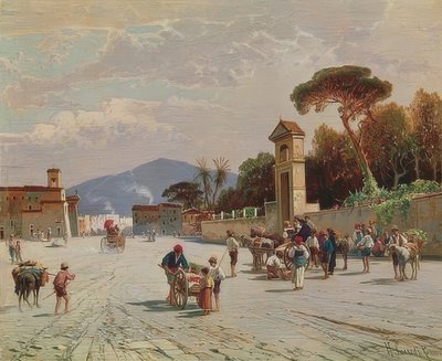 Zuidelijke Straatscène door Hermann David Salomon Corrodi