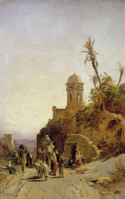De vertrekkende karavaan, Bethanin, ca. 1880 door Hermann David Salomon Corrodi