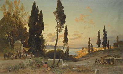 Uitzichten over de Bosporus, Constantinopel door Hermann David Salomon Corrodi