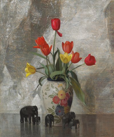 Olifanten en tulpen door Hermann Dudley Murphy