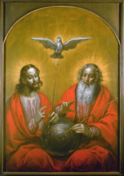 De Heilige Geest met een model van Ptolemaeus