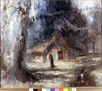 La maison des Ondines. decor voor de opera Das Rheingold door Richard Wagner. Schilderij door Hermann Hendrich. Wagner Museum Bayreuth door Hermann Hendrich