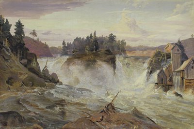 Waterval in de Bergen door Hermann Joseph Neefe